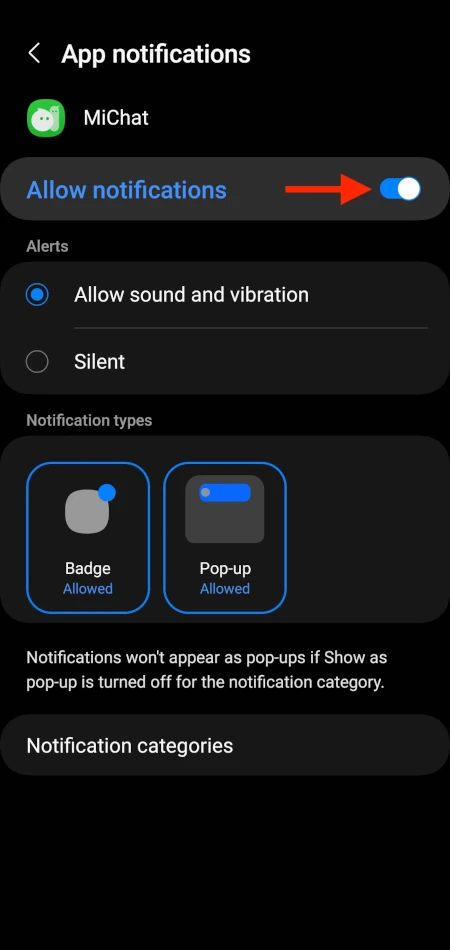 Cara Menonaktifkan Notifikasi MiChat di Android 3