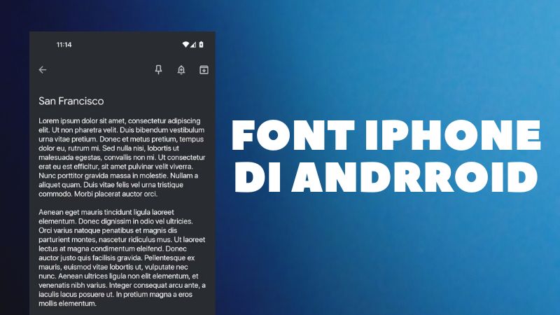 font iphone di android