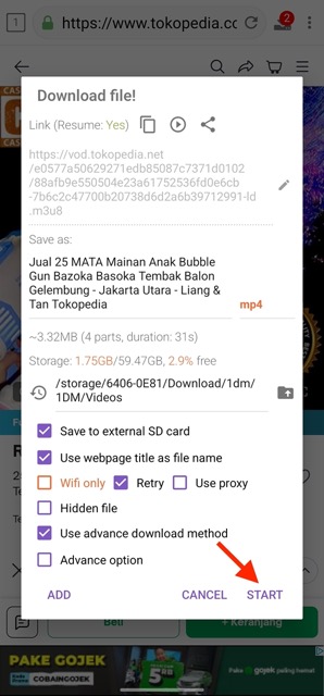 Cara Download Video Tokopedia 6