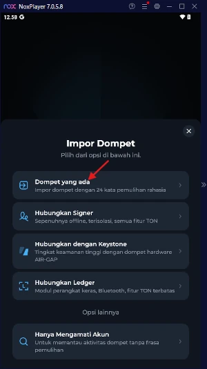 Cara Mengembalikan Akun Tonkeeper 2