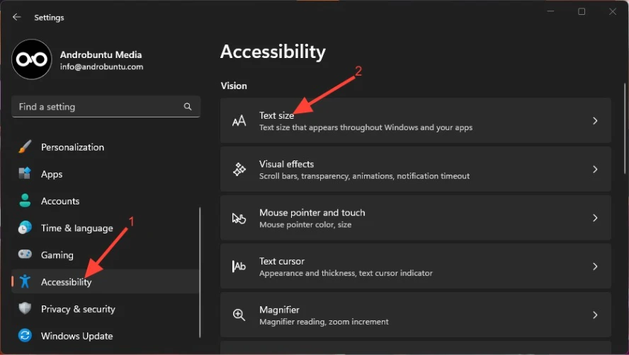 Cara Mengganti Ukuran Teks di Windows 1