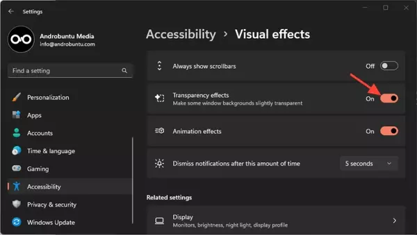 Cara Menonaktifkan Transparan Windows 2