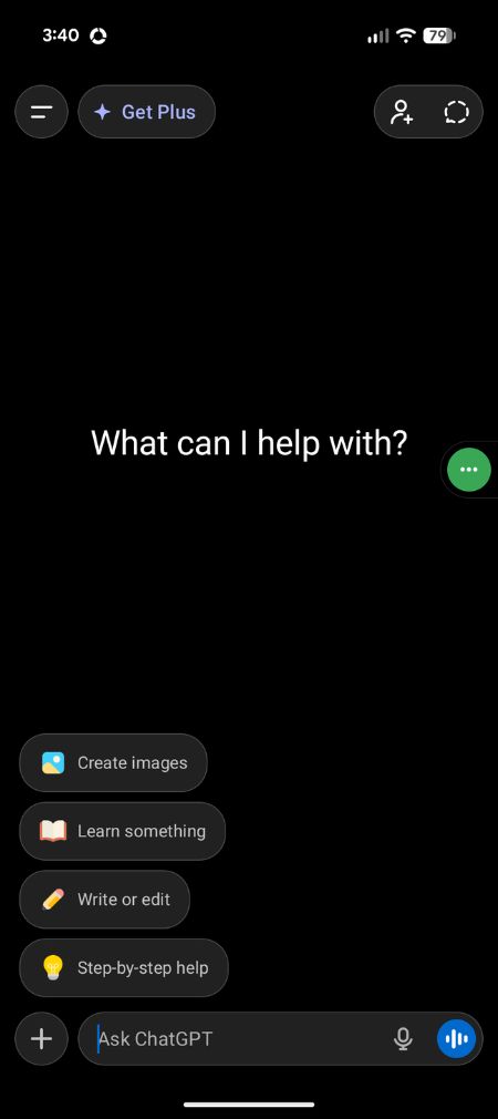 Tampilan awal ChatGPT